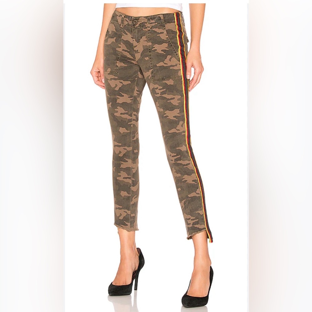 Pam & Gela Camo Skinny Jeans Size 27 Side Stripe Cropped Military Pants